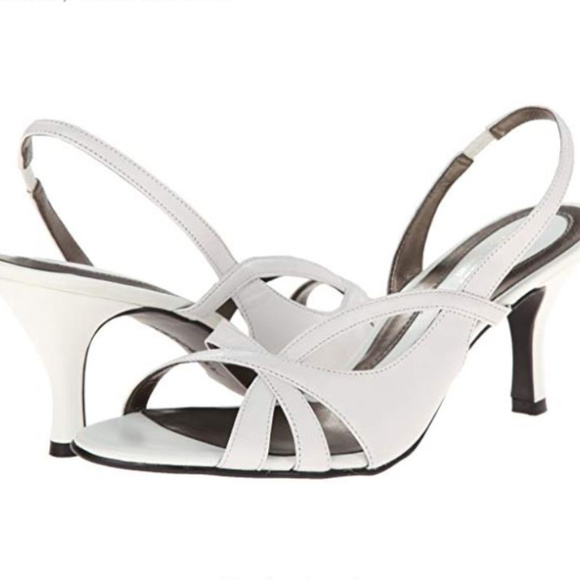 NATURALIZER PRISSY WHITE LEATHER SANDAL HEELS 7 - Picture 5 of 5